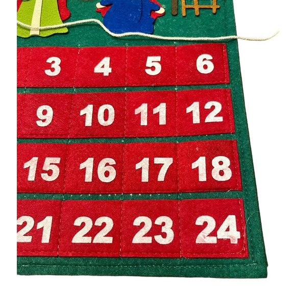 Advent Countdown Hanging Christmas Calendar Nativity Scene w/ Jesus & Star Felt - Picture 5 of 5